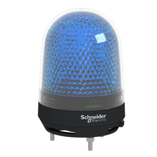 Illuminated beacon with buzzer, blue, Ø100, 70...90 dB, integral LED, 100...230 V AC - Schneider Electric - XVR3M06S