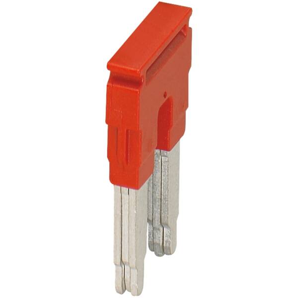 PLUG-IN BRIDGE, 2PTS FOR 16MM² TERMINAL BLOCKS, RED - Schneider Electric - NSYTRAL162