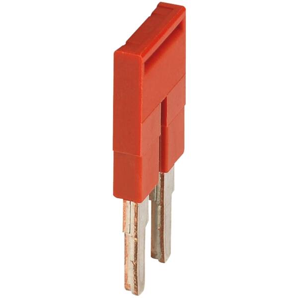 PLUG-IN BRIDGE, 2POINTS FOR 4MM² TERMINAL BLOCKS, RED - Schneider Electric - NSYTRAL42