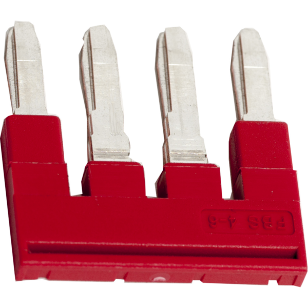 PLUG-IN BRIDGE, 4POINTS FOR 4MM² TERMINAL BLOCKS, RED - Schneider Electric - NSYTRAL44