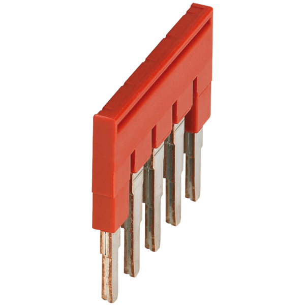 PLUG-IN BRIDGE, 5POINTS FOR 4MM² TERMINAL BLOCKS, RED - Schneider Electric - NSYTRAL45