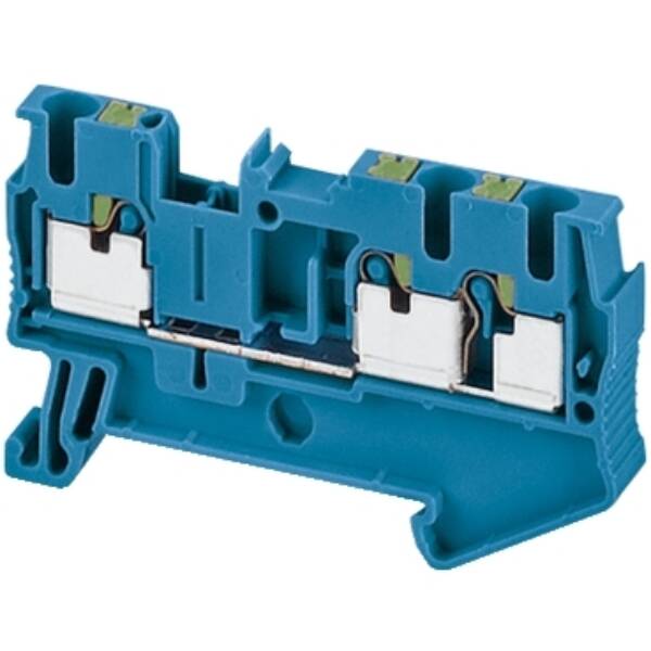 PUSH-IN TERMINAL, FEED THROUGH, 3 POINTS, 2,5MM², BLUE - Schneider Electric - NSYTRP23BL