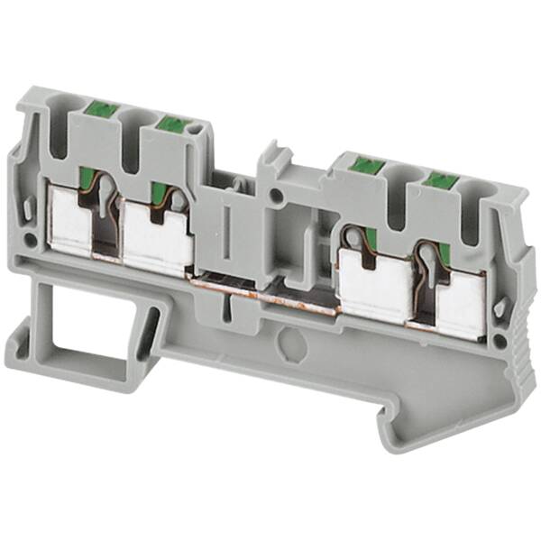 PUSH-IN TERMINAL, FEED THROUGH, 4 POINTS, 2,5MM², GREY - Schneider Electric - NSYTRP24