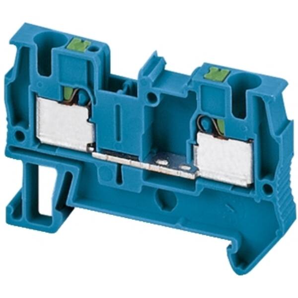 PUSH-IN TERMINAL, FEED THROUGH, 2 POINTS, 4MM², BLUE - Schneider Electric - NSYTRP42BL