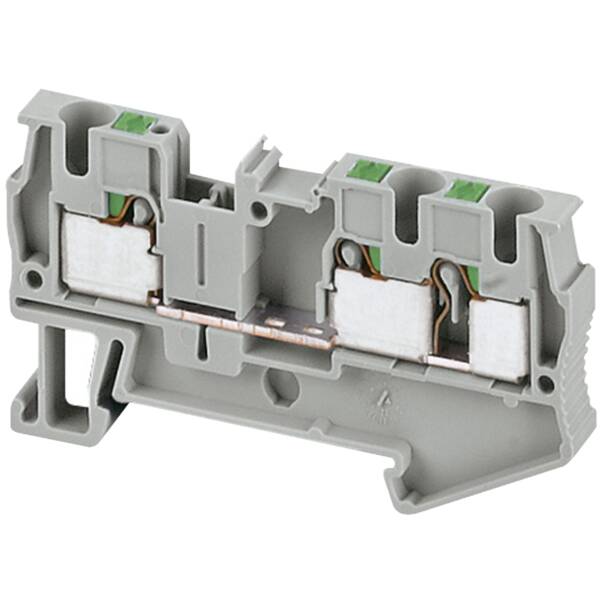 PUSH-IN TERMINAL, FEED THROUGH, 3 POINTS, 4MM², GREY - Schneider Electric - NSYTRP43