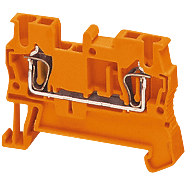 SPRING TERMINAL, FEED THROUGH, 2 POINTS, 2,5MM², ORANGE - Schneider Electric - NSYTRR22AR