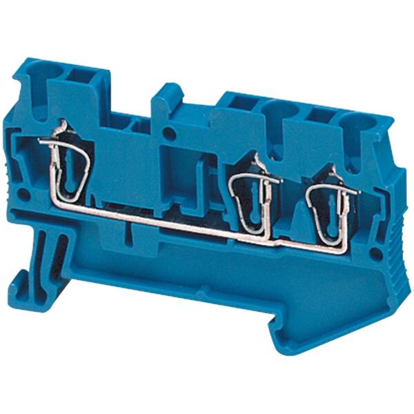 SPRING TERMINAL, FEED THROUGH, 3 POINTS, 2,5MM², BLUE - Schneider Electric - NSYTRR23BL