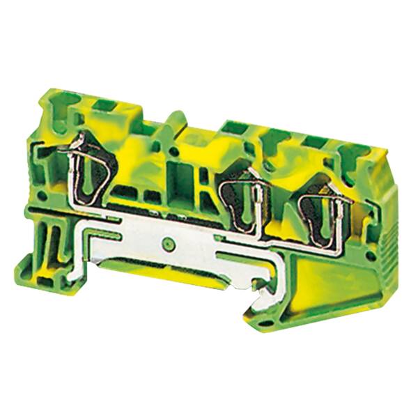 SPRING TERMINAL, PROTECTIVE EARTH, 3 POINTS, 4MM², GREEN-YELLOW - Schneider Electric - NSYTRR43PE