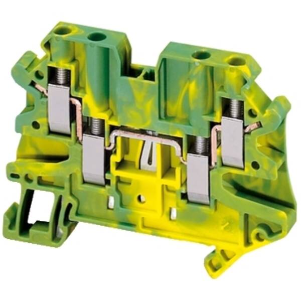 SCREW TERMINAL, PROTECTIVE EARTH, 4 POINTS, 4MM², GREEN-YELLOW - Schneider Electric - NSYTRV44PE