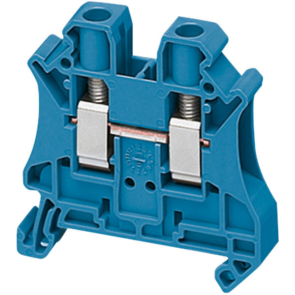 SCREW TERMINAL, FEED THROUGH, 2 POINTS, 6MM² , BLUE - Schneider Electric - NSYTRV62BL