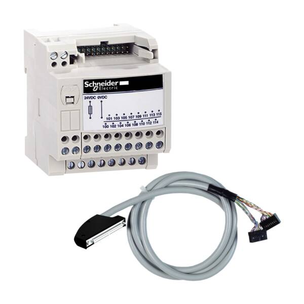 passive connection sub-base, Modicon ABE7, 16 inputs or outputs, wiring kit,  cable 2m - Schneider Electric - ABE7H34E200