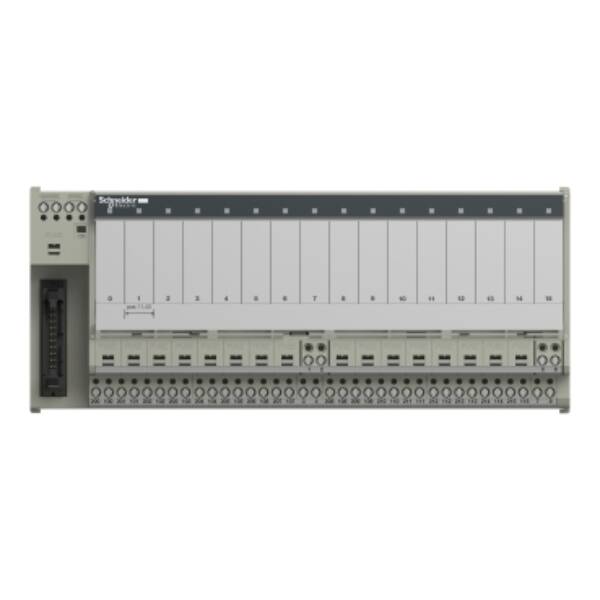 sub-base for plug-in relay ABE7 - 16 channels - fuses - relay 10 mm - Schneider Electric - ABE7P16T214