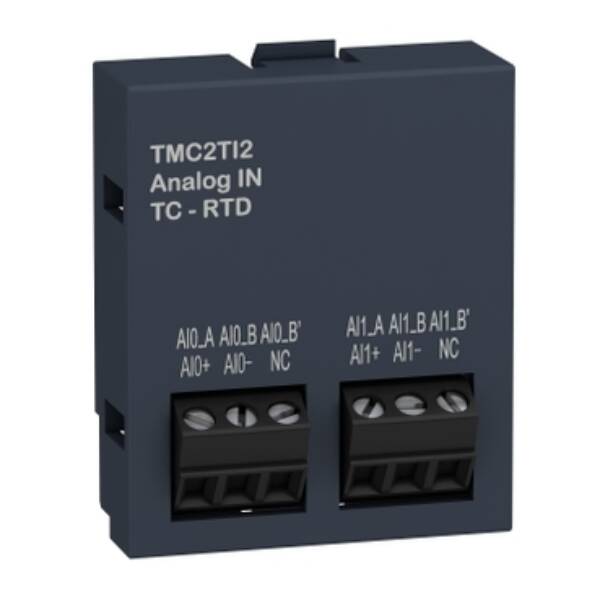 Analogue input cartridge, Modicon M221, 2 temperature inputs, I/O extension - Schneider Electric - TMC2TI2