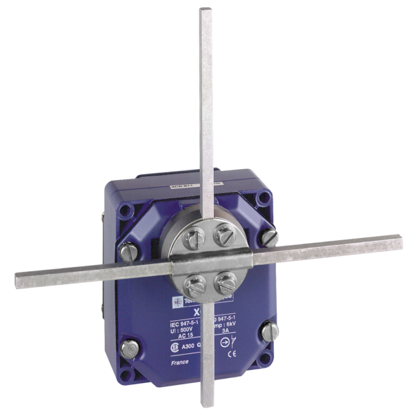 limit switch XCR - metal stay put crossed rods lever square rod 6mm - 2X(1NC+NO) - Telemecanique Sensors - XCRE58