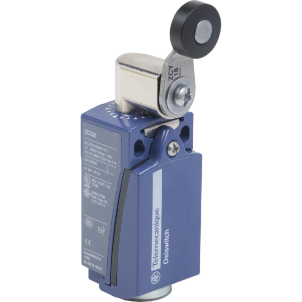 limit switch XCKD - thermoplastic roller lever - 1NC+1NO - snap - 1/2NPT - Telemecanique Sensors - XCKD2118N12