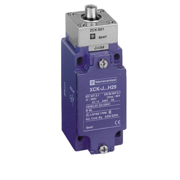 Limit switch, Limit switches XC Standard, XCKJ, metal end plunger, 1NC+1 NO, snap action, M12 - Telemecanique Sensors - XCKJ161D