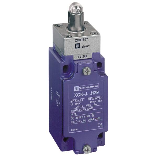 limit switch XCKJ - steel roller plunger reinforced - 1NC+1NO - snap - Pg13 - Telemecanique Sensors - XCKJ167