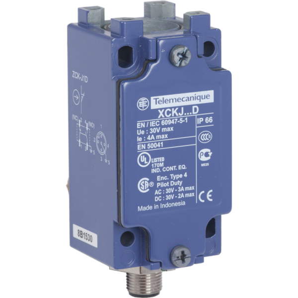 limit switch body ZCKJ - fixed - w/o display - 1NC+1NO - snap action - M12 - Telemecanique Sensors - ZCKJ1D