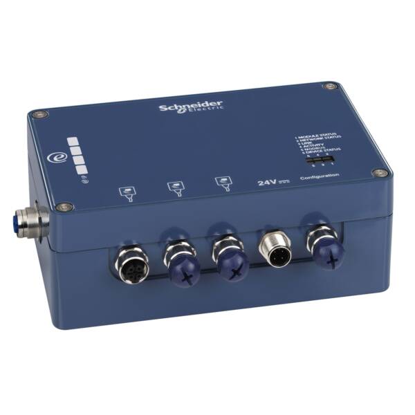 Connection box EtherNet/IP - 3 channels for XGCS smart antennas - Telemecanique Sensors - XGSZ33EIP