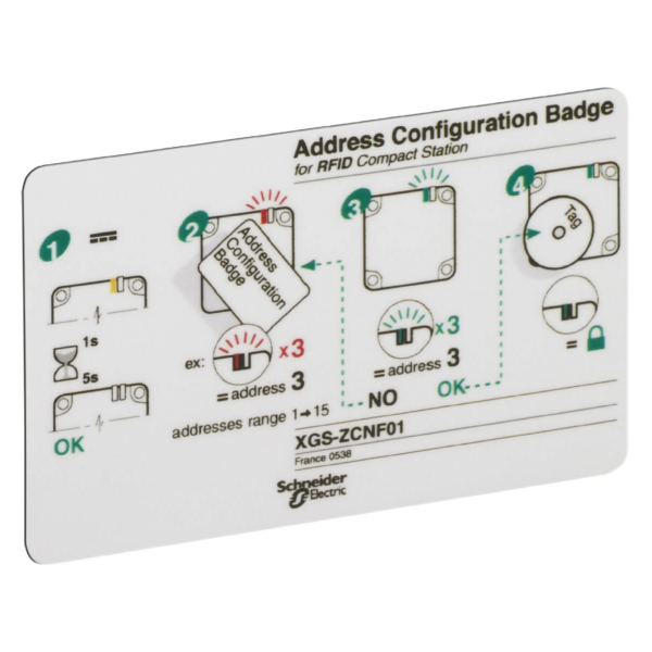 Configuration badge, Radio frequency identification XG, for of RFID sation addresses - Telemecanique Sensors - XGSZCNF01