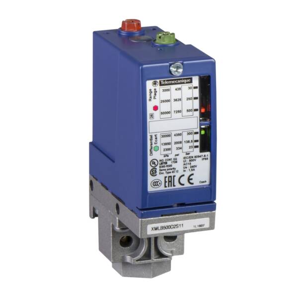 pressure switch XMLB 10 bar - adjustable scale 2 thresholds - 1 C/O - Telemecanique Sensors - XMLB010A2S13