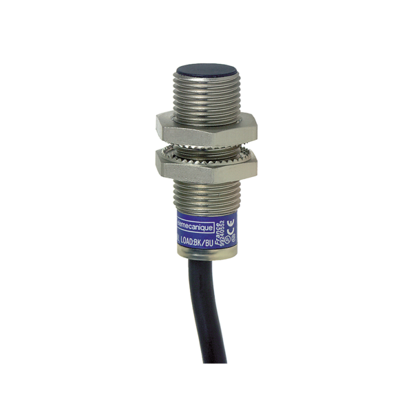 inductive sensor XS1 M12 - L33mm - brass - Sn2mm - 12..24VDC - cable 2m - Telemecanique Sensors - XS1N12PC410