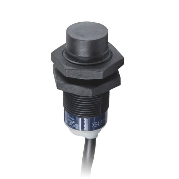 inductive sensor XS4 M18 - L40.6mm - PBT - Sn8mm - 12..24VDC - cable 10m - Telemecanique Sensors - XS4P18AB120L2