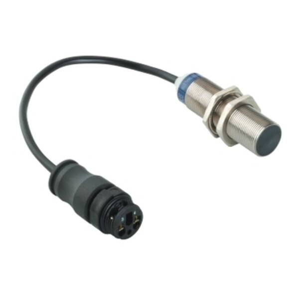 inductive sensor XS6 M18 - L62mm - brass - Sn8mm - 24..240VAC/DC - term. 0.15m - Telemecanique Sensors - XS618B1MAL01B