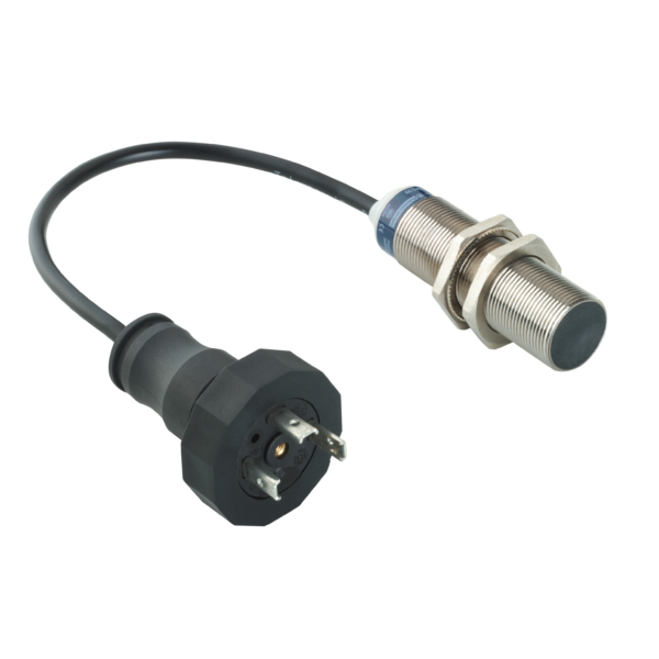 inductive sensor XS6 M18 - L62mm - brass - Sn8mm - 24..240VAC/DC - DIN 0.15m - Telemecanique Sensors - XS618B1MAL01C