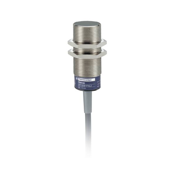 capacitive sensor - XT1 - cylindrical M30 - brass - Sn 10 mm - cable 2 m - Telemecanique Sensors - XT130B1FAL2