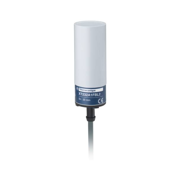 capacitive sensor - XT1 - cylindrical Ø 32 mm - plastic - Sn 20 mm - cable 2 m - Telemecanique Sensors - XT232A1FAL2