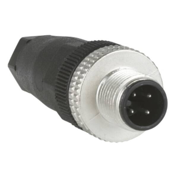 male, M12, 4-pin, straight connector - cable gland Pg 7 - Telemecanique Sensors - XZCC12MDM40B