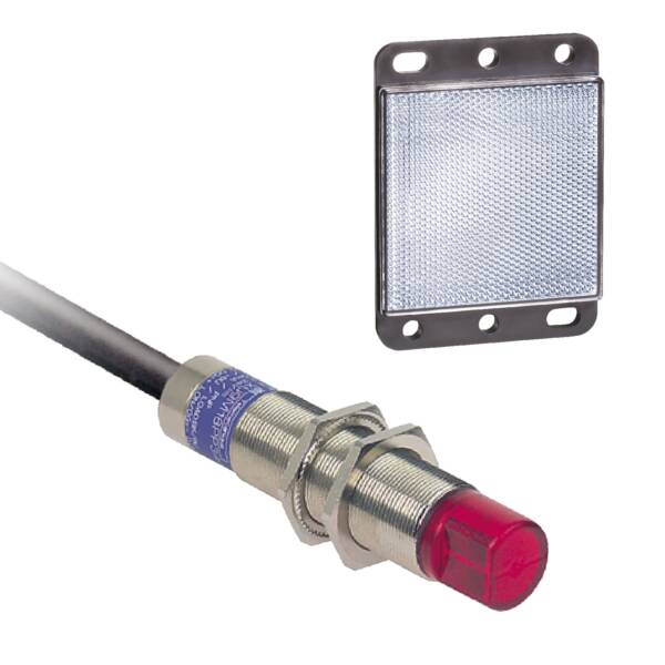 photo-electric sensor - XU9 - polarised - 90° - Sn 2m - 24..240VAC/DC - cable 2m - Telemecanique Sensors - XU9M18MB230W