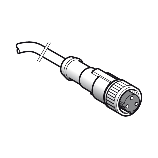 pre-wired connectors XZ - straight female - 1/2"20 UNF - 3 pins - cable PUR 10m - Telemecanique Sensors - XZCP1865L10