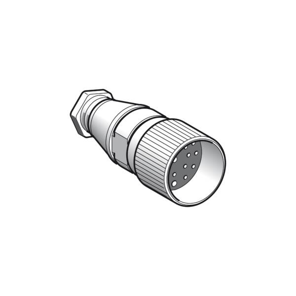 female, M23, 19-pin, straight connector - cable gland Pg 13.5 - Telemecanique Sensors - XZCC23FDM190S