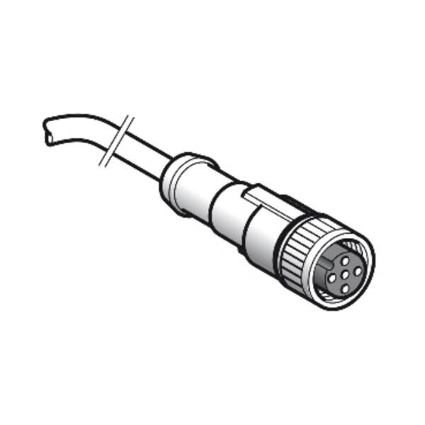 Connecteur precable femelle, M12, 4 pins - Telemecanique Sensors - XZCP1141L12