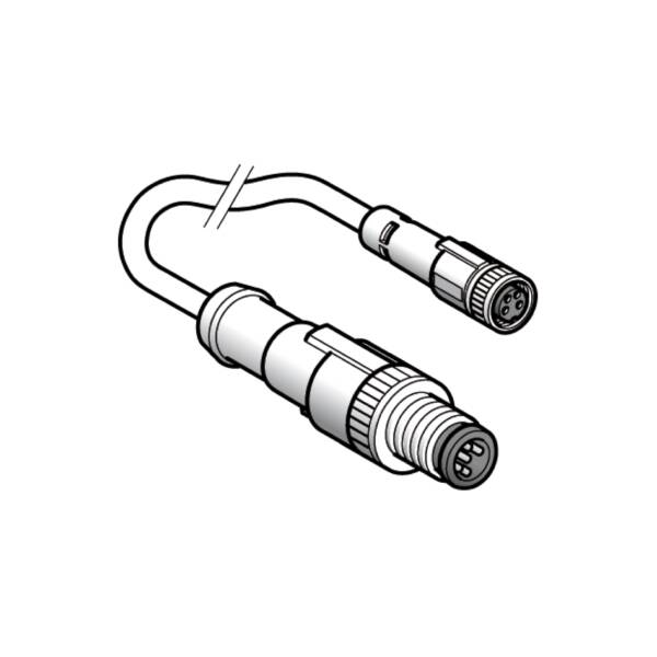 jumper cable XZ - male straight M12 3-pin - female straight M8 3-pin - PUR 1m - Telemecanique Sensors - XZCR1509040H1