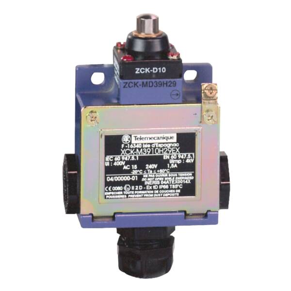 limit switch XCKM - plunger - 2NC + NO - ATEX/IECEx - Telemecanique Sensors - XCKM3910H29EX