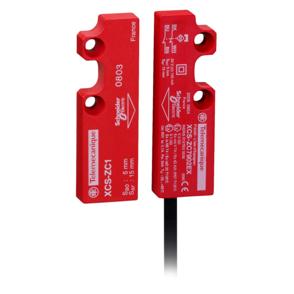 Coded magnetic switch, Telemecanique Safety switches XCS, XCSDMC, 1 NC+1 NO, staggered, cable 30 m - Telemecanique Sensors - XCSDMC59030EX