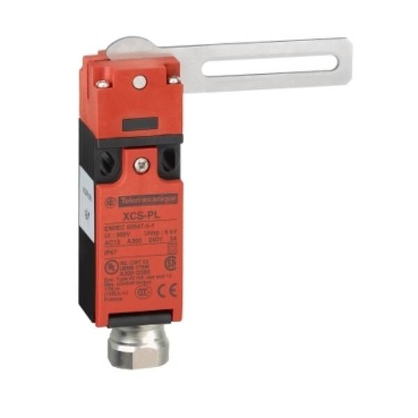 safety switch XCSPL - straight lever - to right or to left - 1NC+1NO -1/2"NPT - Telemecanique Sensors - XCSPL563