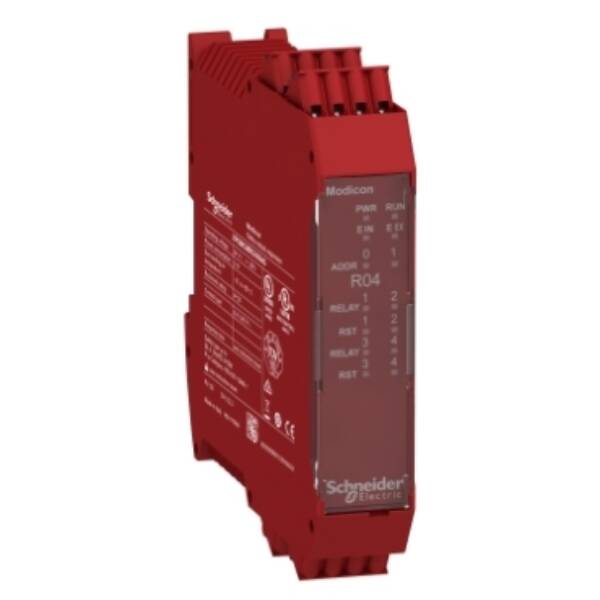 4 safety relay output expansion with backplane connection with spring term - Schneider Electric - XPSMCMRO0004G