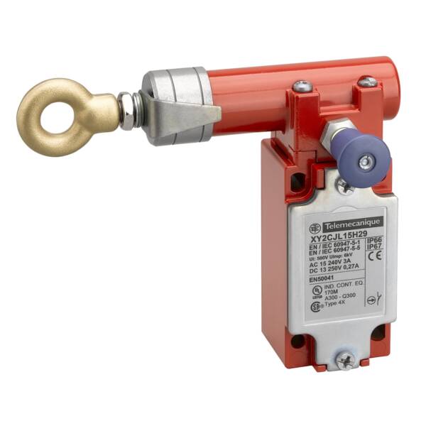 e-stop rope pull switch XY2CJ - left side - 1NC+1NO - ISO M20 - Telemecanique Sensors - XY2CJL15H29