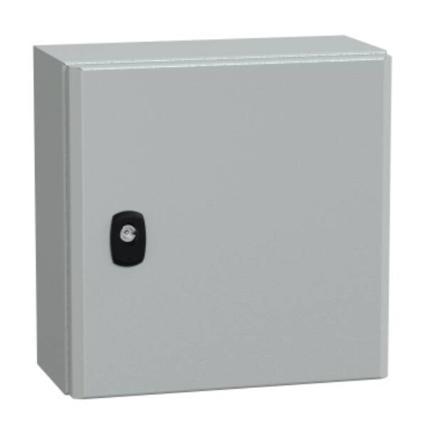 Spacial S3D plain door w/o mount.plate. H300xW300xD150 IP66 IK10 RAL7035. - Schneider Electric - NSYS3D3315