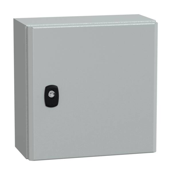 Spacial S3D plain door with mount.plate. H300xW300xD150 IP66 IK10 RAL7035. - Schneider Electric - NSYS3D3315P