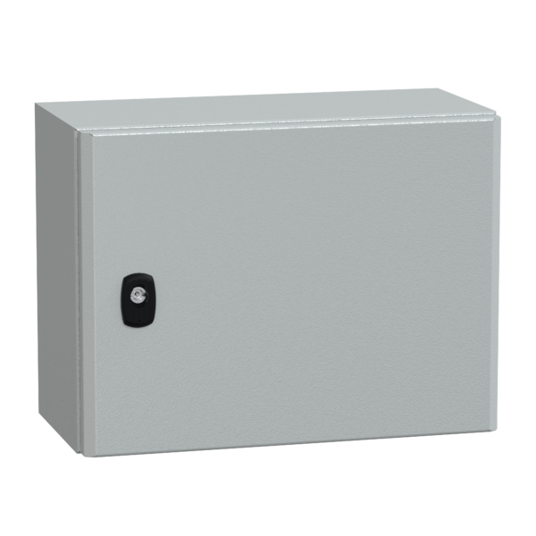 Spacial S3D plain door w/o mount.plate. H300xW400xD200 IP66 IK10 RAL7035. - Schneider Electric - NSYS3D3420