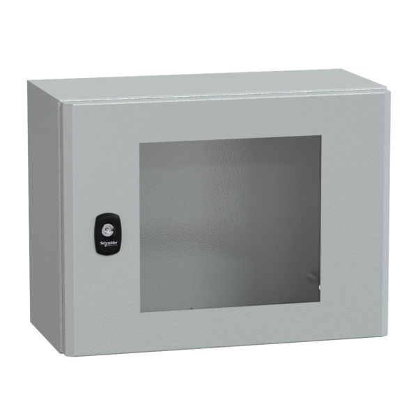 Spacial S3D tspt door w/o mount.plate. H300xW400xD200 IP66 IK08 RAL7035. - Schneider Electric - NSYS3D3420T