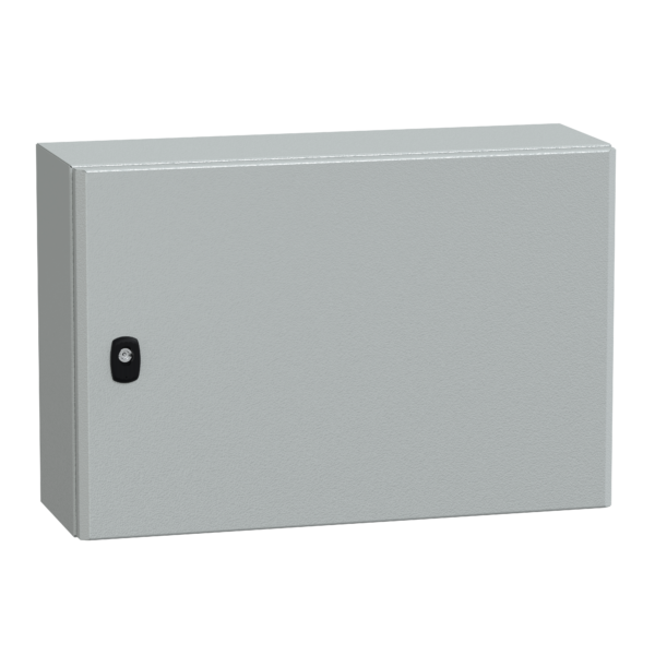 Spacial S3D plain door with mount.plate. H400xW600xD200 IP66 IK10 RAL7035. - Schneider Electric - NSYS3D4620P