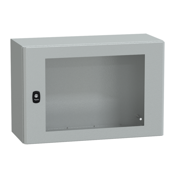 Spacial S3D tspt door w/o mount.plate. H400xW600xD250 IP66 IK08 RAL7035. - Schneider Electric - NSYS3D4625T