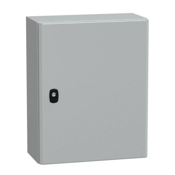 Spacial S3D plain door w/o mount.plate. H500xW400xD200 IP66 IK10 RAL7035. - Schneider Electric - NSYS3D5420