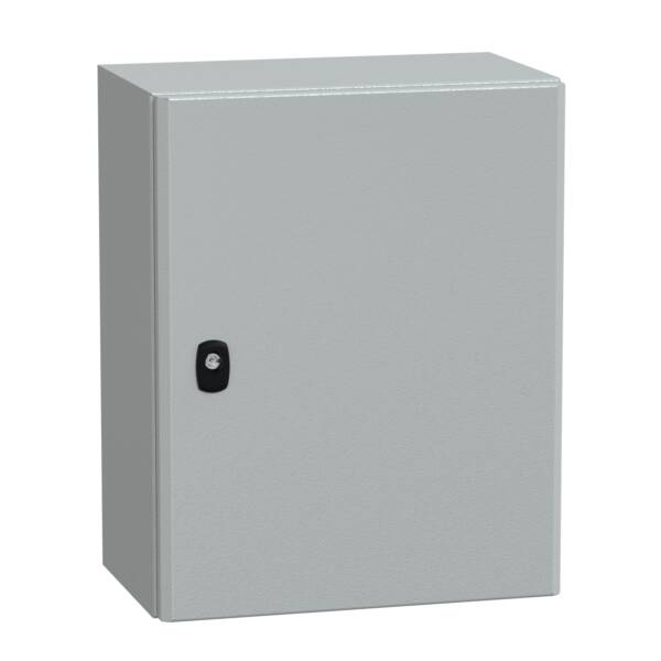 Spacial S3D plain door with mount.plate. H500xW400xD250 IP66 IK10 RAL7035. - Schneider Electric - NSYS3D5425P